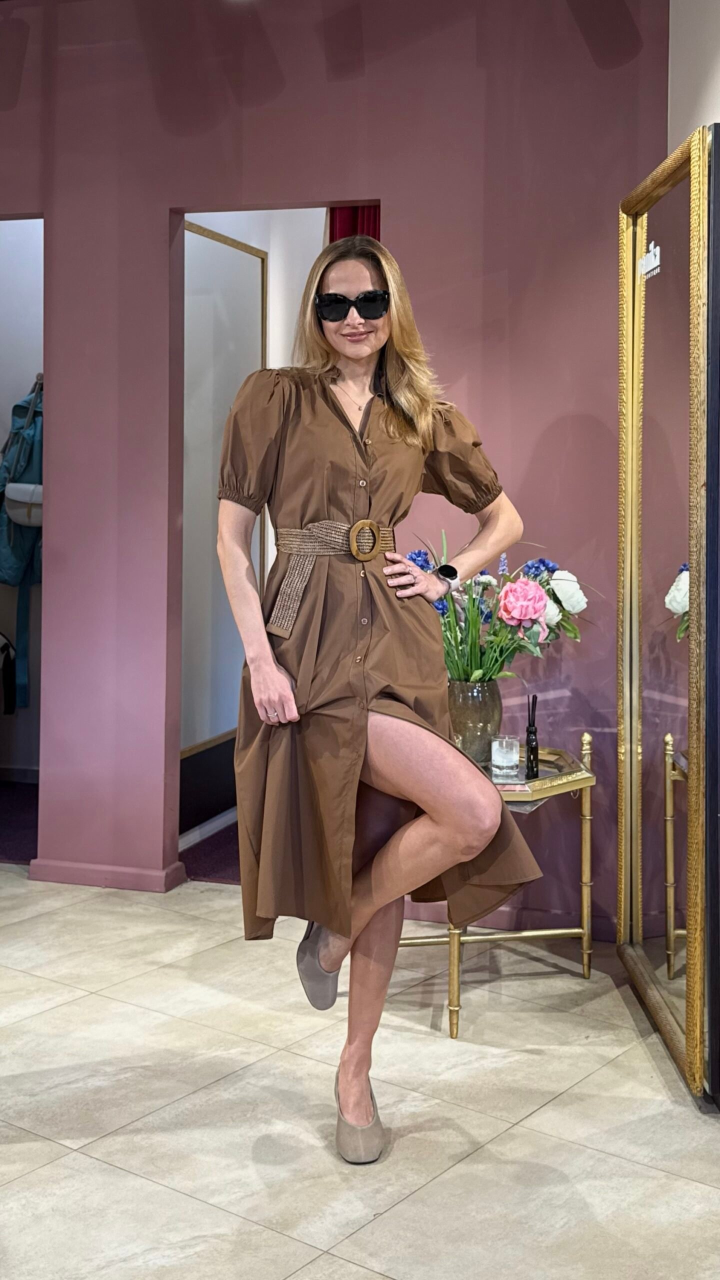 ŠOKOLADO SPALVOS SUKNELĖ - Image 2