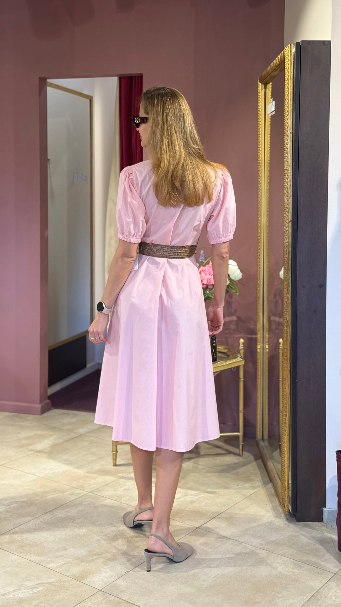 ŠVELNIAI ROŽINĖS SPALVOS SUKNELĖ - Image 5